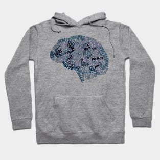 Peace of Mind Brain Wordcloud Hoodie